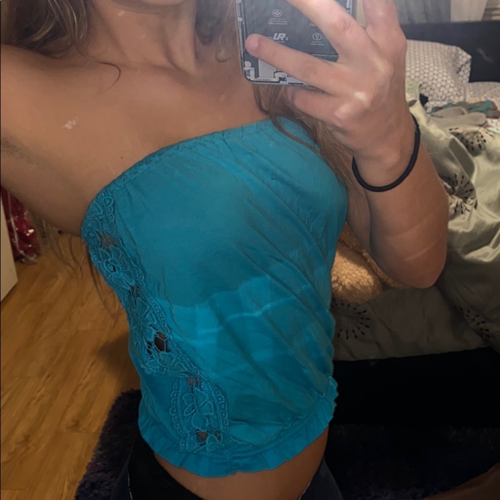 o’neil blue lace tube top